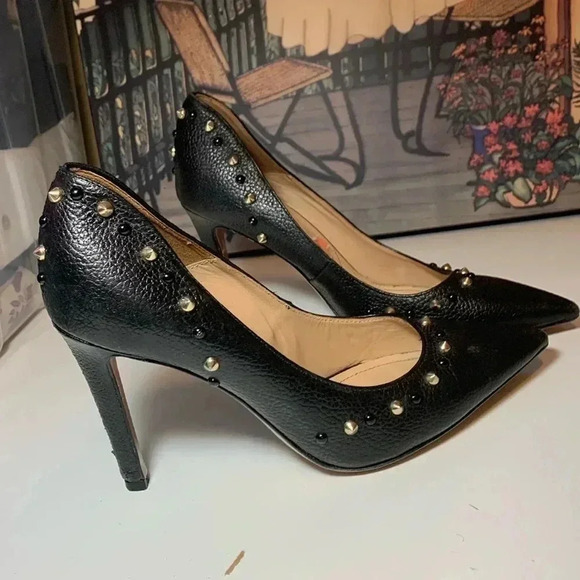 Napoleoni black studded heels, 3  3/4 “ heel - Picture 8 of 8